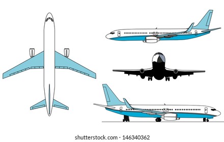 A illustration of airplanes silhouettes .