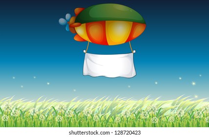Illustration of an airship with an empty banner