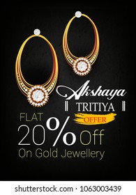 illustration of Akshaya Tritiya celebration jewellery Sale, decorated background
