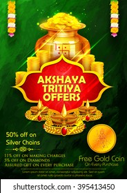 illustration of Akshaya Tritiya celebration jewellery Sale promotion