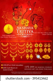 illustration of Akshaya Tritiya celebration jewellery Sale promotion