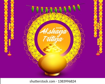 Illustration Of Akshaya Tritiya Festival Celebration Background.