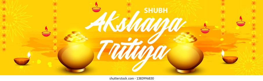 Illustration Of Akshaya Tritiya Festival Celebration Background.