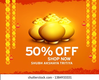 Illustration Of Akshaya Tritiya Festival Celebration Background.