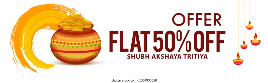 Illustration Of Akshaya Tritiya Festival Celebration Background.