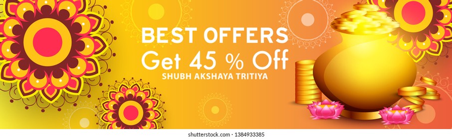 Illustration Of Akshaya Tritiya Festival Celebration Background.
