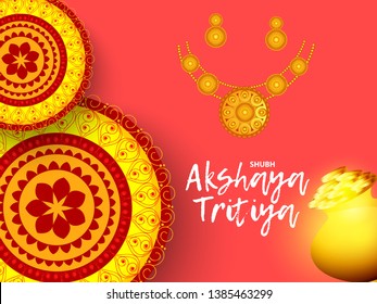 Illustration Of Akshaya Tritiya Festival Celebration Background.