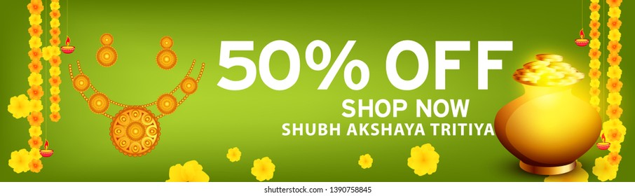 Illustration Of Akshaya Tritiya Festival Celebration Background.
