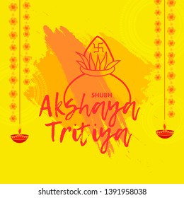 Illustration Of Akshaya Tritiya Festival Celebration Background.