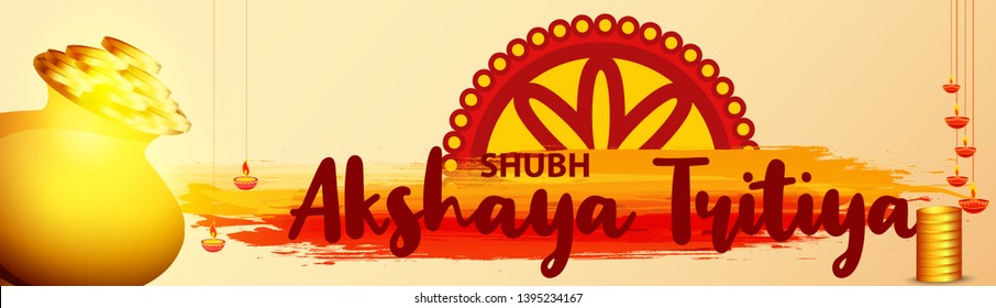 Illustration Of Akshaya Tritiya Festival Celebration Background.