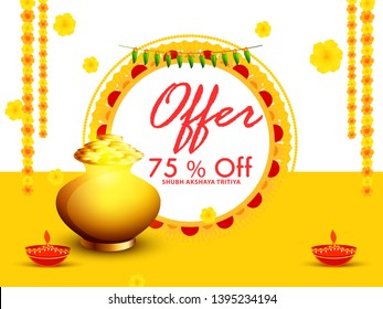 Illustration Of Akshaya Tritiya Festival Celebration Background.