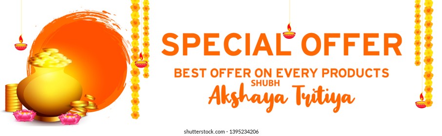 Illustration Of Akshaya Tritiya Festival Celebration Background.