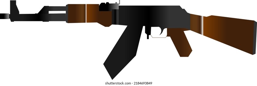Illustration Of An AK-type Automatic Firearm