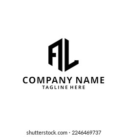 ilustración AL , logotipo A y L Letra mayúscula Plantilla moderna con fondo negro