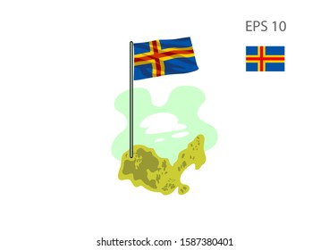 illustration of Aland Islands Vector Flag