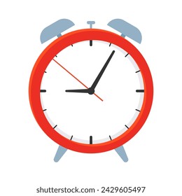 Illustration of alarm clock in modern style. Alarm clock illustration in minimalistic style