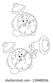 illustration of a alarm clock outlined