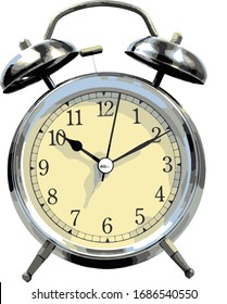 Illustration of Alarm Clock over white background