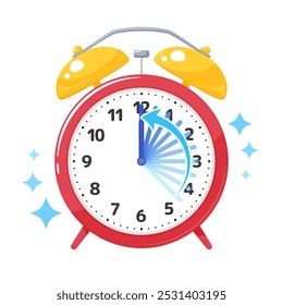 Illustration of an alarm clock that represents time saving