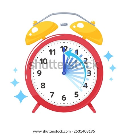 Illustration of an alarm clock that represents time saving