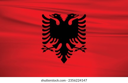 Illustration of Albania flag and editable vector Albania country flag