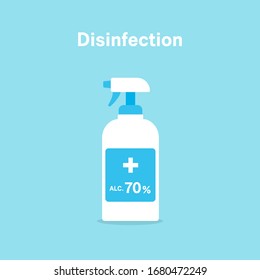 Illustration of alcohol disinfecting spray