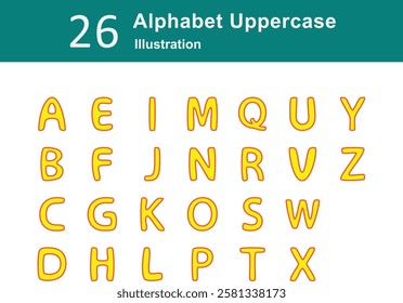 Illustration of Alhabet Uppercase Pack.  Set of Alphabet Uppercase Illustration