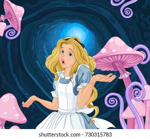 Illustration of Alice extremely confused