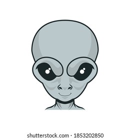 Illustration of alien. Design element for poster, card, banner, emblem, sign. Vector illustration. Vector illustration
