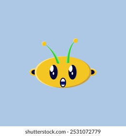 Ilustração de um emoticon alienígena sendo surpreendido