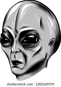 illustration Alien face vector in white background