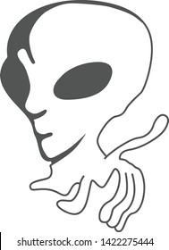 illustration of alien flat icon