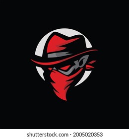 illustration of alien head with red mask