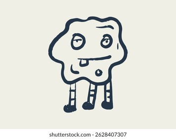 Illustration of an Alien and Monster Doodle