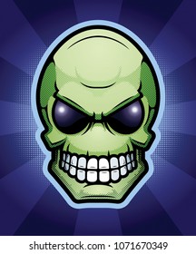 An illustration of an alien on a background.