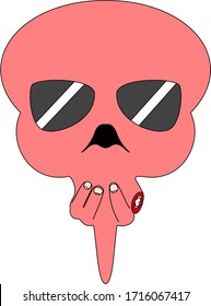 Illustration of an alien with sunglasses. Vector style