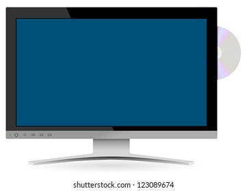 Illustration of All in One Computer - on White Background