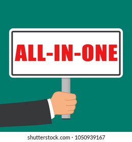 Illustration of all in one sign flat concept