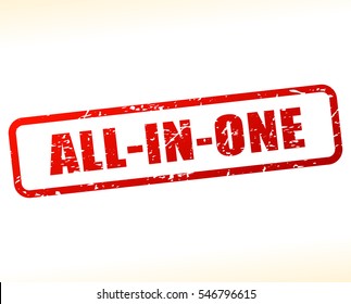 Illustration of all in one text buffered on white background
