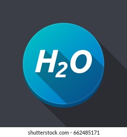 Illustration Of Along Shadow  Round Button With    The Text H2O