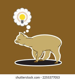  illustration of an alpaca having a bright idea, vector design