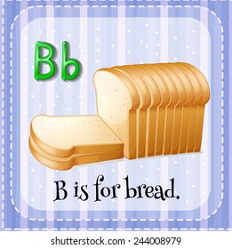 Illustration of an alphabet b is for bread