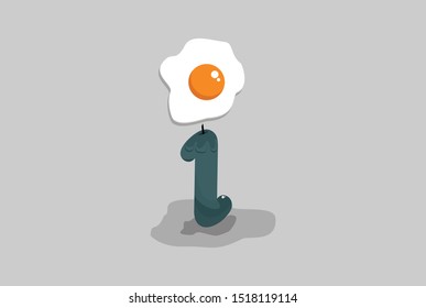 Illustration of the alphabet and eggs. Unique, simple and creative design. Creative egg illustration. Alphabetical illustrations. For advertising and background