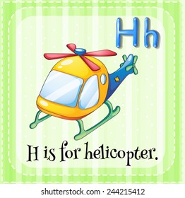 Illustration of an alphabet H is for helicopter