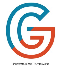 The illustration of alphabet letter G logo vector. Suitable for iconic logo.