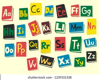 Illustration of the Alphabet Letters on Book Covers