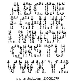 illustration  with alphabet on white background