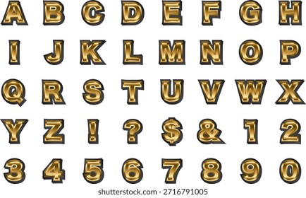 Illustration des Alphabets mit Schatten