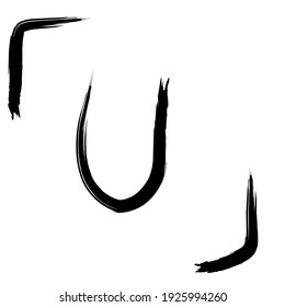 Illustration of Alphabet U. Uppercase alphabet.