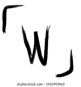 Illustration of Alphabet W. Uppercase alphabet.